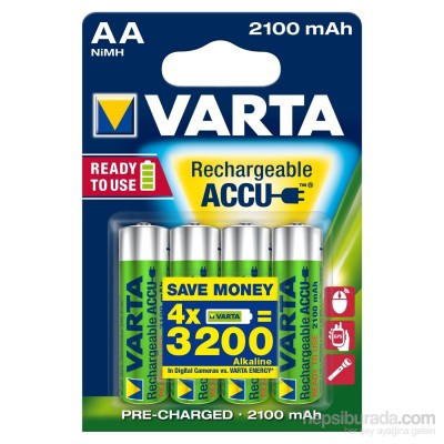 Varta Rechargeable Accu Aa / Hr6 Ready To Use 2100 mAh Bls 4