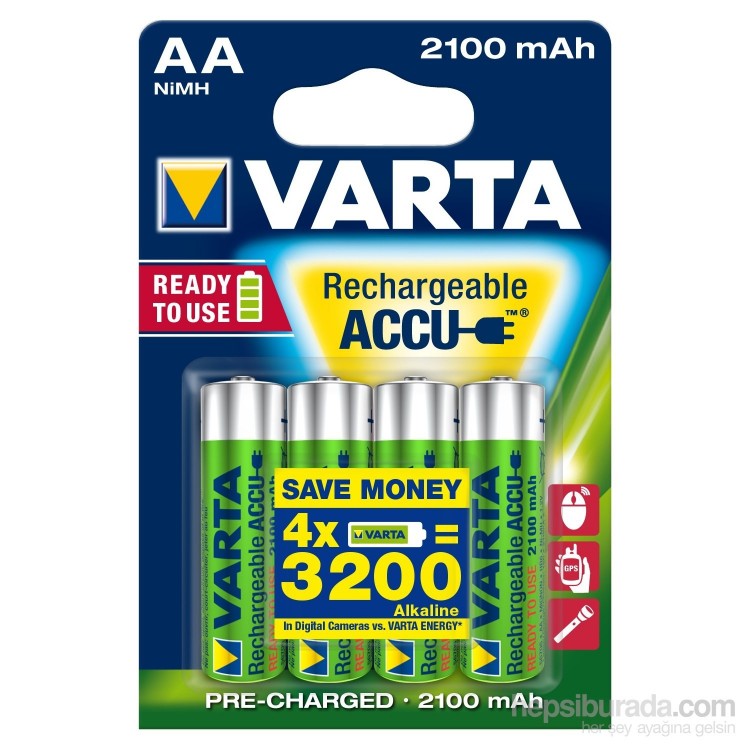 Varta Rechargeable Accu Aa / Hr6 Ready To Use 2100 mAh Bls 4