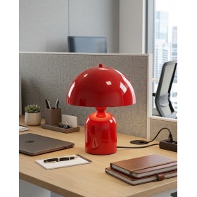 Ruby Mantar Tasarım Kırmızı Abajur 25 cm