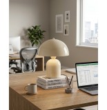 Ruby Mantar Tasarım Krem Abajur 25 cm