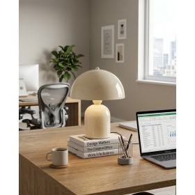 Ruby Mantar Tasarım Krem Abajur 25 cm