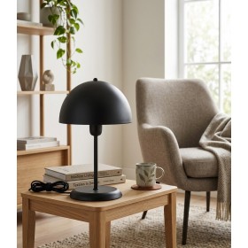 Solo Mantar Tasarım Siyah Abajur 25 cm